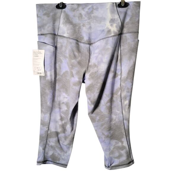 ATHLETA Salutation Stash Pocket II High Rise Capri Tight Legging Yoga Blue Gray - Picture 2 of 11